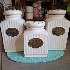 3 shabby chic canisters